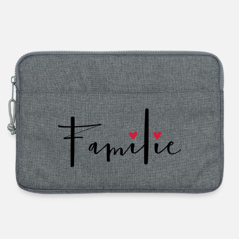 Familie Herz Liebe Geschenkidee - Laptoptasche 13" - Grau meliert
