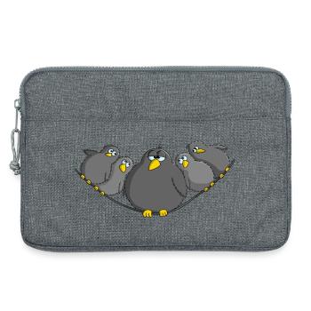 Vogel fett und witzig - Laptoptasche 13" - Grau meliert - Vorne