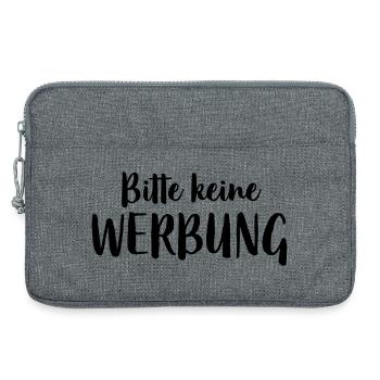 Bitte keine Werbung Aufkleber Briefkasten - Laptoptasche 13" - Grau meliert - Vorne