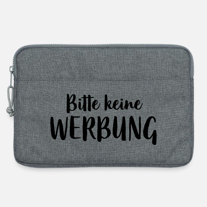 Bitte keine Werbung Aufkleber Briefkasten - Laptoptasche 13" - Grau meliert