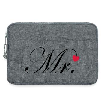 Mr Design Groom Wedding Heart Gift Couple - Laptop bag 13" - heather grey - Front