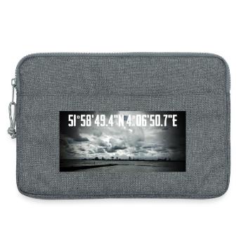 Coordonnées côtières avec le paysage industriel - Sacoche pour ordinateur portable 13 pouces - gris chiné - Devant