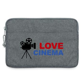 Love Cinema Bold Red Blue Typography - Laptop bag 13" - heather grey - Front