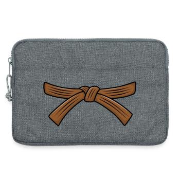 Judo Gürtel Jiu-Jitsu Braungurt Judo 1. Kyu Obi - Laptoptasche 13" - Grau meliert - Vorne