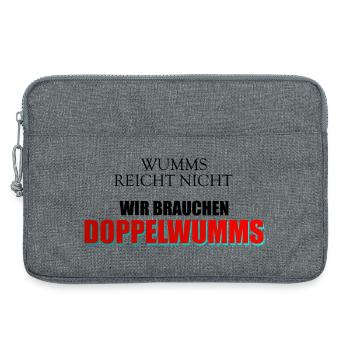 Wumms, Doppelwumms, Scholz, Politik, Sprüche - Laptoptasche 13" - Grau meliert - Vorne