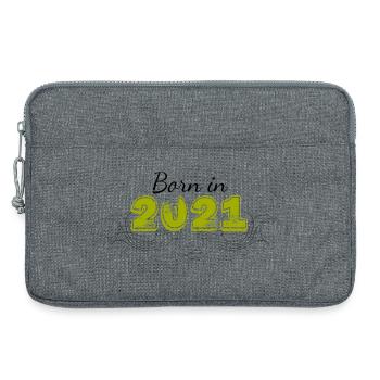 Born in 2021 verziert - Laptoptasche 13" - Grau meliert - Vorne