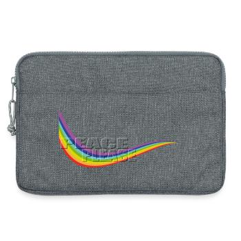 RAINBOW PEACE PLEASE transparent Typo - Laptoptasche 13" - Grau meliert - Vorne