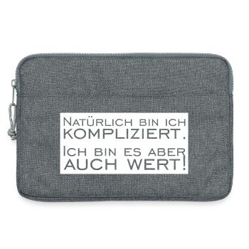Bien sûr que je suis compliqué - Sacoche pour ordinateur portable 13 pouces - gris chiné - Devant