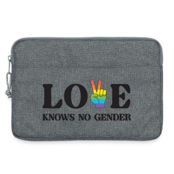 LGBT Pride Month - Love Knows No Gender - Laptop bag 13" - heather grey - Front