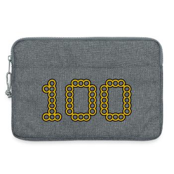 100. 100 ANS. 100e ANNIVERSAIRE. ANNIVERSAIRE 100 - Sacoche pour ordinateur portable 13 pouces - gris chiné - Devant