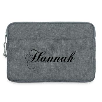 Hannah, ta tenue avec ton nom dessus - Sacoche pour ordinateur portable 13 pouces - gris chiné - Devant