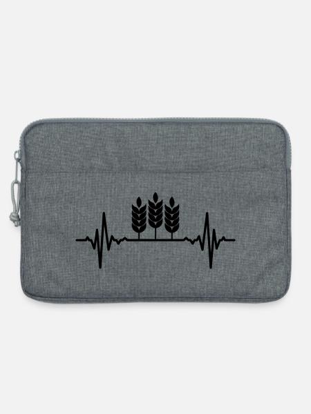 Weizenbau Herzschlag - Laptoptasche 13" - Grau meliert