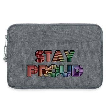 Stay Proud Rainbow Retro-Typ - Laptoptasche 13" - Grau meliert - Vorne