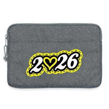 2026 Herz - Laptoptasche 13" - Grau meliert - Vorne