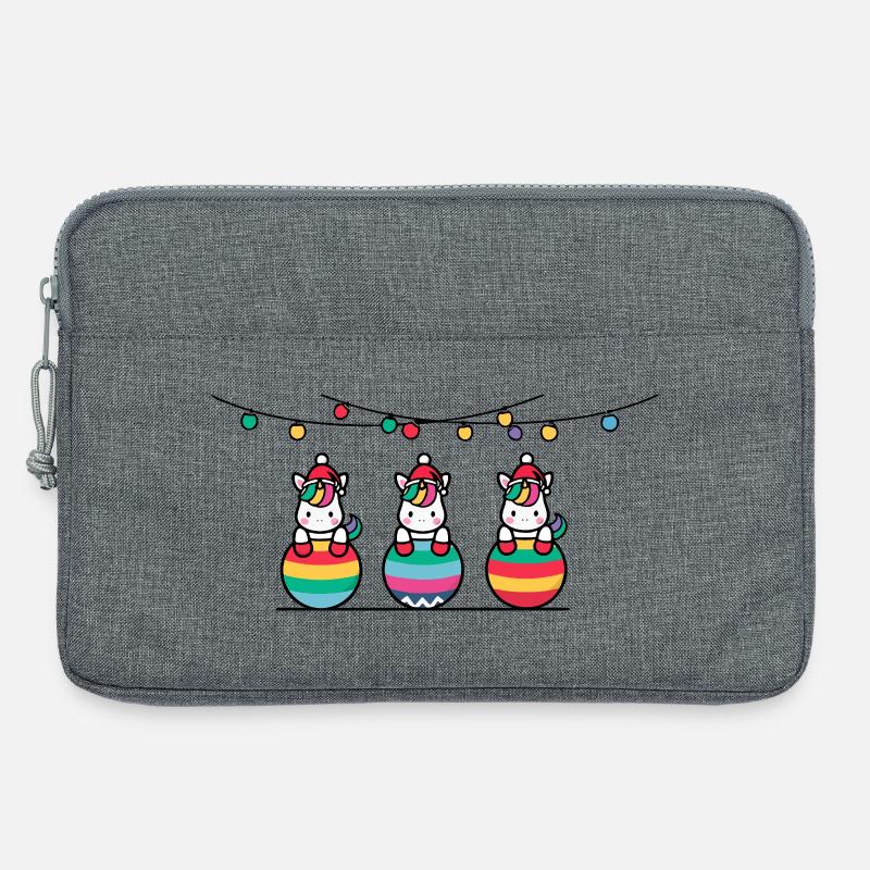 3 Einhörner Weihnachtskugeln Freunde - Laptoptasche 13" - Grau meliert
