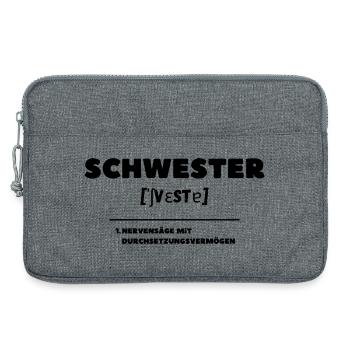Définition de la sœur : Douleur au cou - Sacoche pour ordinateur portable 13 pouces - gris chiné - Devant