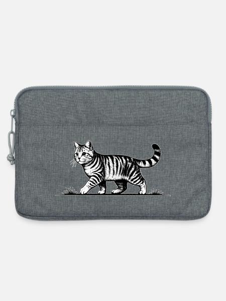 Katze Laufende Katze - Laptoptasche 13" - Grau meliert