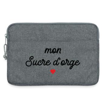 Mon Sucre d'Orge Script Cœur Rouge - Sacoche pour ordinateur portable 13 pouces - gris chiné - Devant