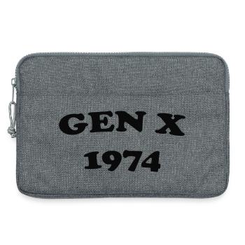 Gen X 1974 Vintage Stil - Laptoptasche 13" - Grau meliert - Vorne