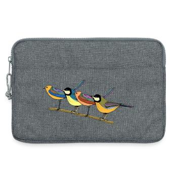 Bunte Vögel - Laptoptasche 13" - Grau meliert - Vorne