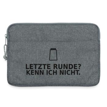 Letzte Runde? Kenn ich nicht - Barkeeper Spruch - Laptoptasche 13" - Grau meliert - Vorne