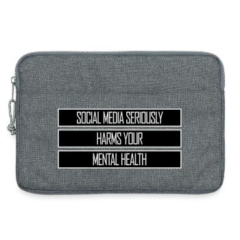 Social Media Seriously Harms Mental Health Spruch - Laptoptasche 13" - Grau meliert - Vorne