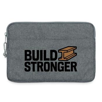 Build Stronger Logo - Laptoptasche 13" - Grau meliert - Vorne