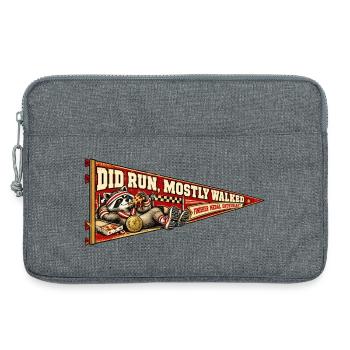Ich bin gerannt, bin meistens spazieren gegangen – Laufender Humor - Laptoptasche 13" - Grau meliert - Vorne