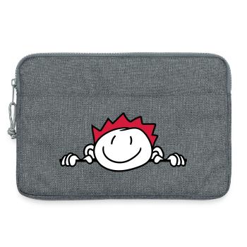 cache mur mur face face tête enfant peint kri - Sacoche pour ordinateur portable 13 pouces - gris chiné - Devant