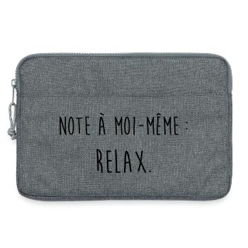 Relax / Humour / Fainéant / Paresse / Drôle Stress - Sacoche pour ordinateur portable 13 pouces - gris chiné - Devant