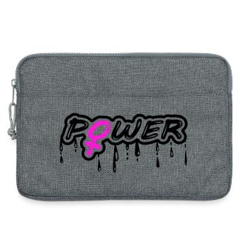 Femme Power Femme Power femme power avec le symbole féminin - Sacoche pour ordinateur portable 13 pouces - gris chiné - Devant