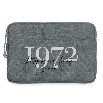 Vintage Year 1972 Script - Laptop bag 13" - heather grey - Front