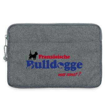 Französische Bulldogge Logo - Laptoptasche 13" - Grau meliert - Vorne