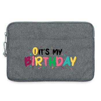Birthday Burst: Bunte Buchstaben - Laptoptasche 13" - Grau meliert - Vorne
