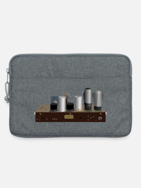 Chassis eines alten Röhrenradios - Laptoptasche 13" - Grau meliert