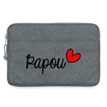 PAPA. FÊTE DES PÈRES. BONNE FÊTE PAPA. BONNE FÊTE. - Sacoche pour ordinateur portable 13 pouces - gris chiné - Devant