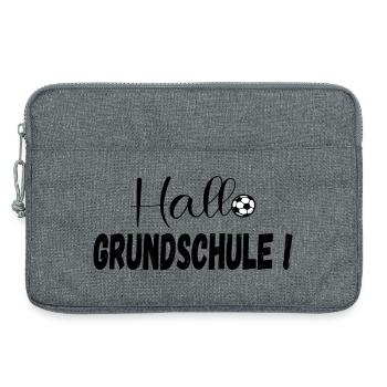 Schulanfang Hallo Grundschule Fußball - Laptoptasche 13" - Grau meliert - Vorne
