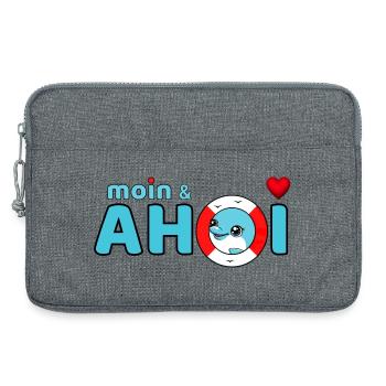 Moin und Ahoi - Laptoptasche 13" - Grau meliert - Vorne
