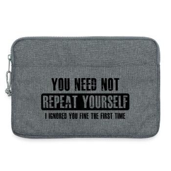 you need not repeat yourself - Laptoptasche 13" - Grau meliert - Vorne