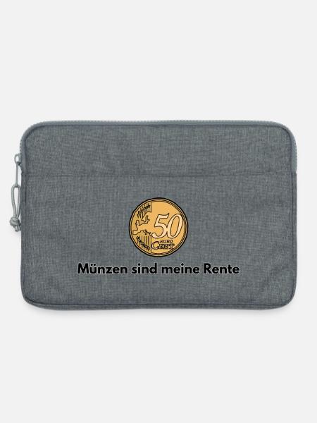 Muenzen sind meine Rente - Laptoptasche 13" - Grau meliert