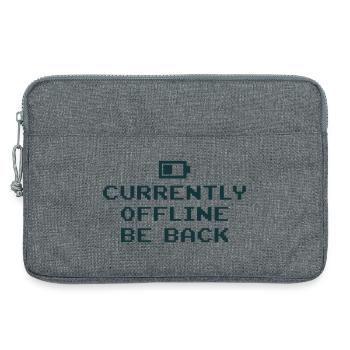 Actuellement hors ligne, je suis de retour batterie vide - Sacoche pour ordinateur portable 13 pouces - gris chiné - Devant