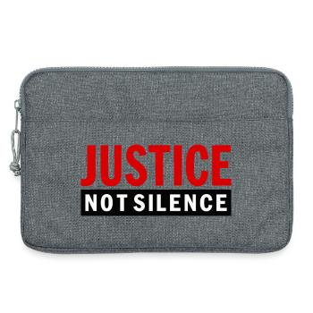 Justice Not Silence Gerechtigkeit Statement - Laptop bag 13" - heather grey - Front