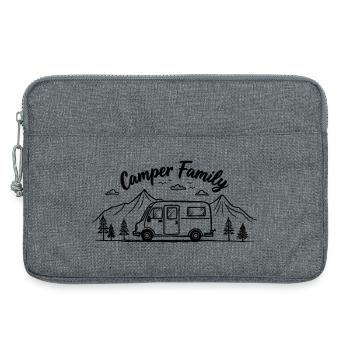 Aventure en famille campeur à la montagne - Sacoche pour ordinateur portable 13 pouces - gris chiné - Devant