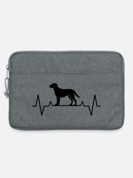 Gift idea dog mom Labrador heartbeat ECG - Laptop bag 13" - heather grey