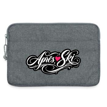 Amour du cœur après ski - Sacoche pour ordinateur portable 13 pouces - gris chiné - Devant