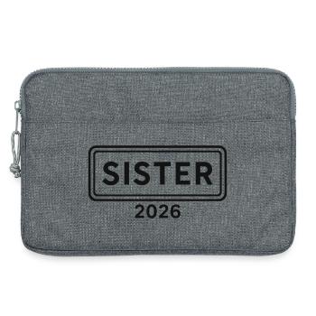 SISTER 2026 Große Schwester Ankündigung - Laptoptasche 13" - Grau meliert - Vorne
