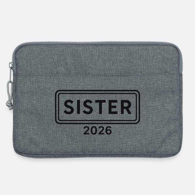 SISTER 2026 Große Schwester Ankündigung - Laptoptasche 13" - Grau meliert