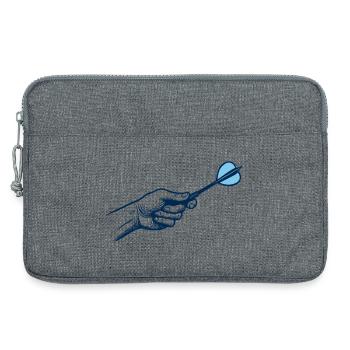 Darts Dartspieler Hand Profi Sport Outfit - Laptoptasche 13" - Grau meliert - Vorne