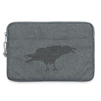 Raven Pixel Dot Silhouette - Laptoptasche 13" - Grau meliert - Vorne