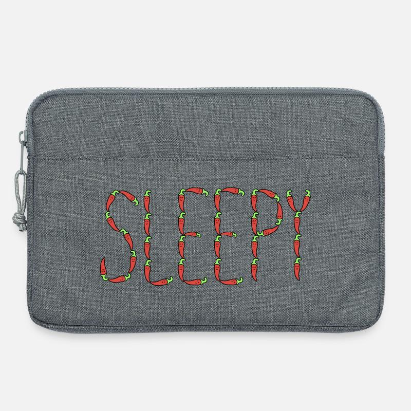 Chilischoten schläfrig - Laptoptasche 13" - Grau meliert